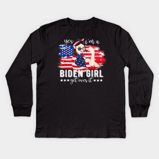 yes i'm a Joe Biden girl 2020 joe biden for president biden T-Shirt Kids Long Sleeve T-Shirt